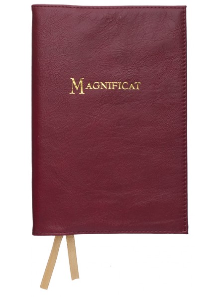 Couverture Magnificat cuir rouge grand format, motif or