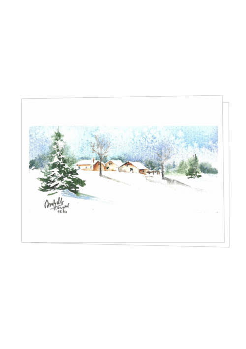 Carte de vœux - Village sous la neige (C 2)