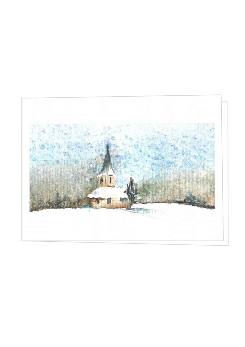 Carte de vœux - Église au matin (C 5)